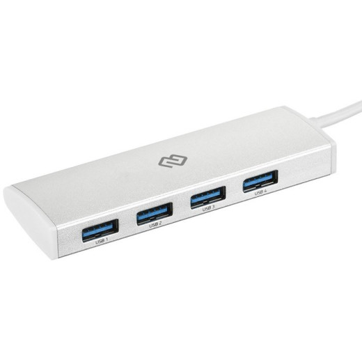 Разветвитель USB-C Digma HUB-4U3.0-UC-S 4порт. серебристый