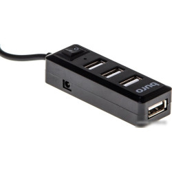 Разветвитель USB 2.0 Buro BU-HUB4-0.5L-U2.0 4порт. черный