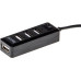 Разветвитель USB 2.0 Buro BU-HUB4-0.5L-U2.0 4порт. черный