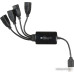 Разветвитель USB 2.0 Buro BU-HUB4-0.3-U2.0-Splitter 4порт. черный