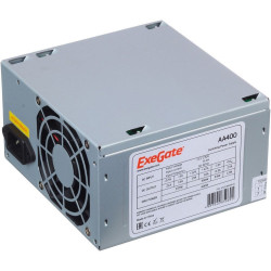 Блок питания 400W Exegate AA400, ATX, 8cm fan, 24p+4p, 2*SATA, 1*IDE
