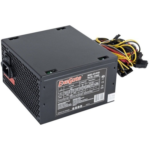 Блок питания 450W Exegate XP450, ATX, black, 12cm fan, 24p+4p, 6/8p PCI-E, 3*SATA, 1*FDD, 2*IDE