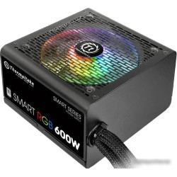 Блок питания Thermaltake ATX 600W Smart RGB 600 80+ (24+4+4pin) APFC 140mm fan 5xSATA Cab Manag RTL