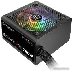 Блок питания Thermaltake ATX 700W Smart RGB 600 80+ (24+4+4pin) APFC 140mm fan 5xSATA Cab Manag RTL