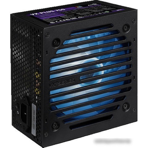 Блок питания Aerocool 800W Retail VX PLUS 800 RGB , подсветка, ATXv2.3 Haswell, fan 12cm, 500mm cable, power cord, PCIe 6+2P x4, SATA x6, PATA x4, FDD