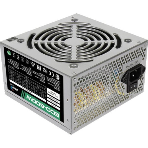 Блок питания 600W AeroCool Eco 600W (ATX, 20+4 pin, 120mm fan, 4xSATA) (ECO-600)