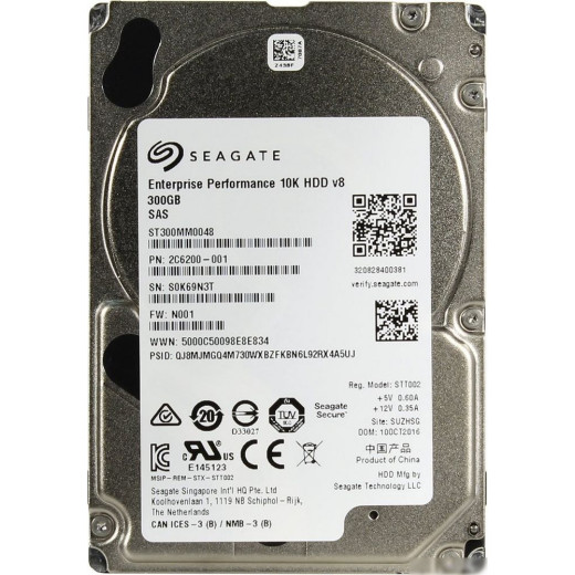 Жесткий диск Seagate Original SAS 3.0 300Gb ST300MM0048 Enterprise Performance (10000rpm) 128Mb 2.5