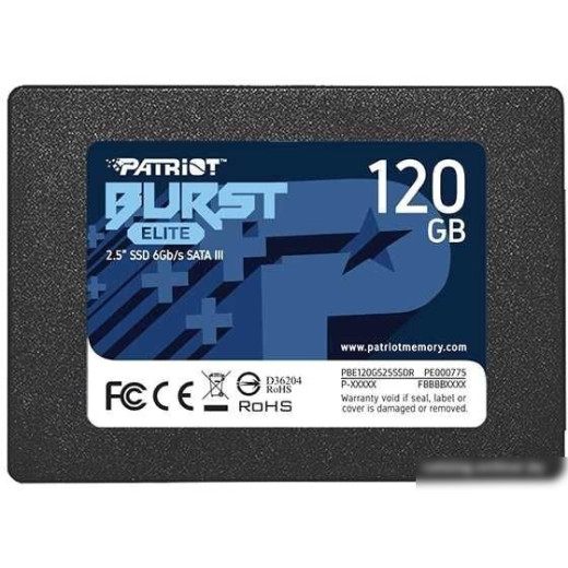 Накопитель SSD Patriot SATA III 120Gb PBE120GS25SSDR Burst Elite 2.5