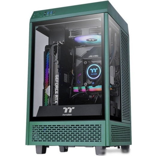 Корпус Thermaltake The Tower 100 Racing Green черный без БП miniITX 1x120mm 3x140mm 2xUSB3.0 audio bott PSU