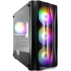Корпус 1STPLAYER FIREBASE X3-M Black / mATX, TG / 4x120mm LED fans inc. / X3-M-BK-4F1