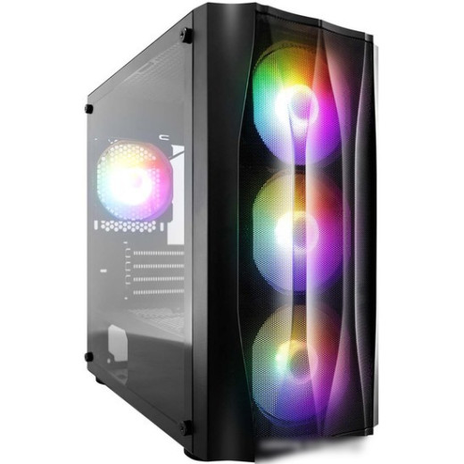 Корпус 1STPLAYER FIREBASE X3-M Black / mATX, TG / 4x120mm LED fans inc. / X3-M-BK-4F1