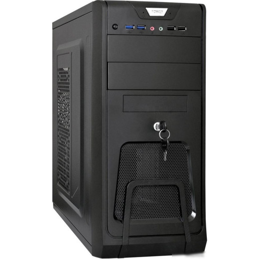 Корпус Exegate EX283217RUS  CP-603UB Black, ATX, <CP450W, 80mm>, 2*USB+2*USB3.0, Audio, замок блокировки кнопки питания