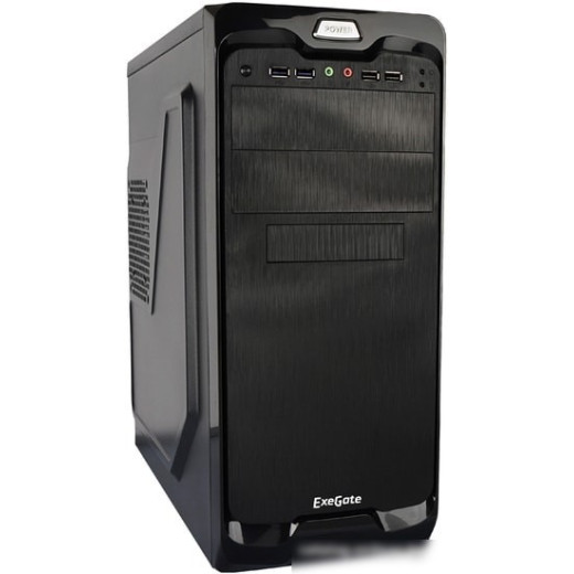 Корпус Exegate EX269437RUS   M itower UN-604 Black, ATX, <UN450, 120mm> 2*USB+2*USB3.0, Audio