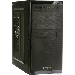 Корпус Exegate EX272747RUS   Minitower  QA-412U Black, mATX, <XP500, Black, 120mm>, 2*USB+2*USB3.0, Audio