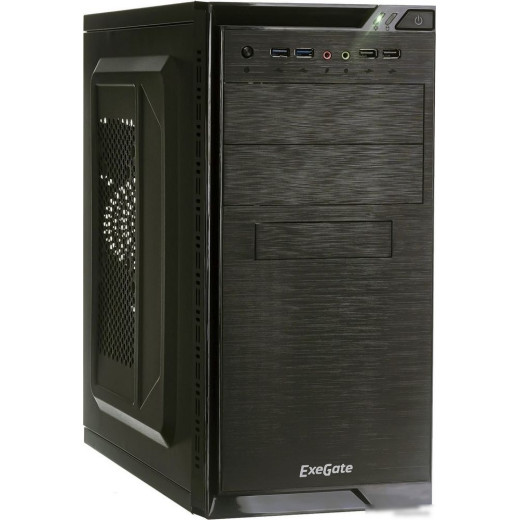 Корпус Exegate EX272747RUS   Minitower  QA-412U Black, mATX, <XP500, Black, 120mm>, 2*USB+2*USB3.0, Audio