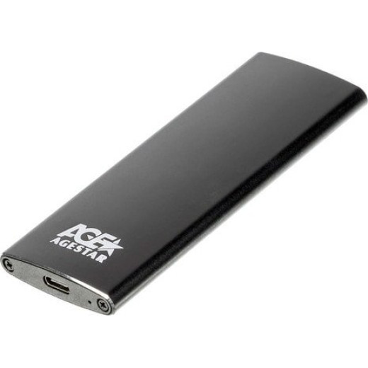 Внешний корпус SSD AgeStar 3UBNF2C m2 NGFF 2280 B-Key USB 3.1 алюминий черный
