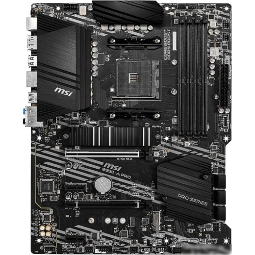 Материнская плата MSI B550-A PRO Soc-AM4 AMD B550 4xDDR4 ATX AC`97 8ch(7.1) GbLAN RAID+HDMI+DP