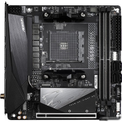 Материнская плата Gigabyte B550I AORUS PRO AX Soc-AM4 AMD B550 2xDDR4 mini-ITX AC`97 8ch(7.1) 2.5Gg RAID+HDMI+DP