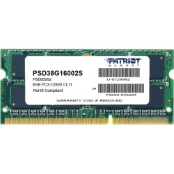 Память DDR3 8Gb 1600MHz Patriot PSD38G16002S RTL PC3-12800 CL11 SO-DIMM 204-pin 1.5В