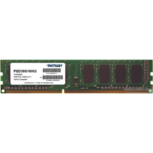 Память DDR3 8Gb 1600MHz Patriot PSD38G16002 RTL PC3-12800 CL11 DIMM 240-pin 1.5В