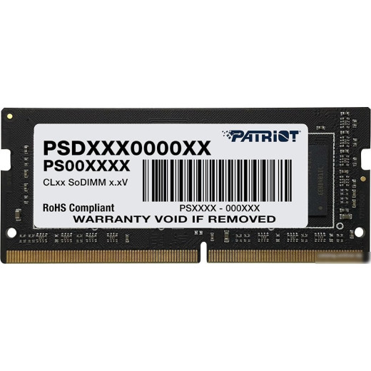 Память DDR4 4Gb 2666MHz Patriot PSD44G266681S RTL PC4-21300 CL19 SO-DIMM 260-pin 1.2В single rank