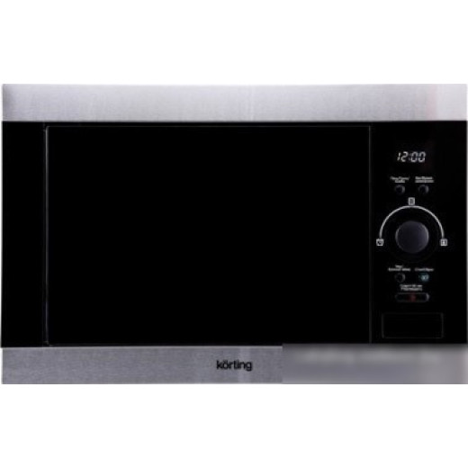 Встраиваемая микроволновая печь Korting KMI 825 XN объем 25 л, цвет черно-серебристый