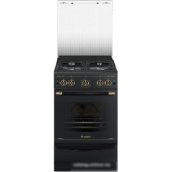 Плита газовая GEFEST 5100-02 0187 количество конфорок 4, цвет черный с рисунком ретро, крышка