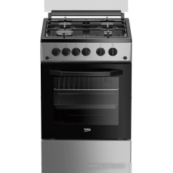 Плита Газовая Beko FSGT51138GSS серебристый (стеклянная крышка) реш.чугун