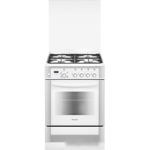 Плита Газовая Gefest ПГ 6300-03 0040 белый (стеклянная крышка) реш.чугун