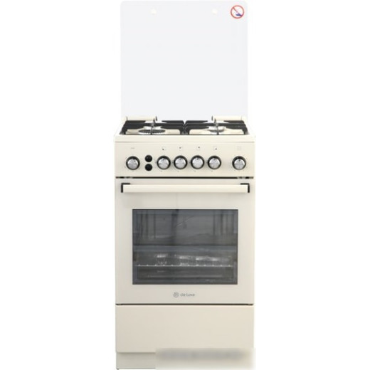Плита Газовая De Luxe 5040.40Г (КР) ЧР-013 слоновая кость (стеклянная крышка) реш.чугун
