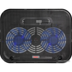 Подставка Buro BU-LCP140-B214H 14 338x255x22мм 1xUSB 2x 140ммFAN 480г металлическая сетка/пластик черный
