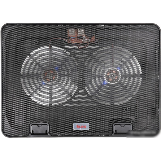 Подставка Buro BU-LCP156-B214H 15.6 355x255x30мм 2xUSB 2x 140ммFAN 657г металлическая сетка/пластик черный