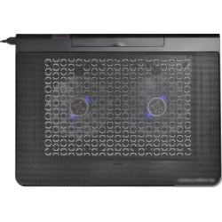 Подставка Buro BU-LCP170-B214 17 398x300x29мм 2xUSB 2x 140ммFAN 926г металлическая сетка/пластик черный