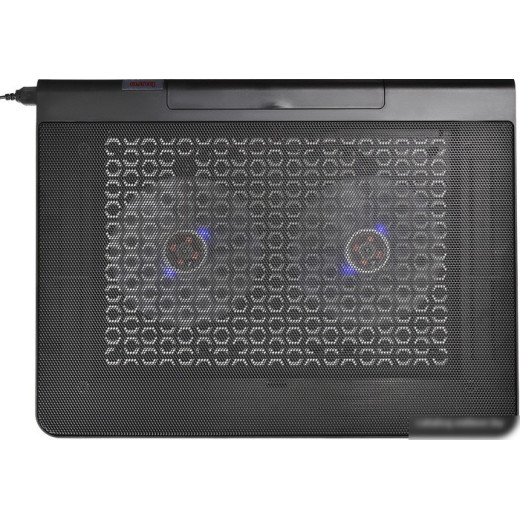 Подставка Buro BU-LCP170-B214 17 398x300x29мм 2xUSB 2x 140ммFAN 926г металлическая сетка/пластик черный