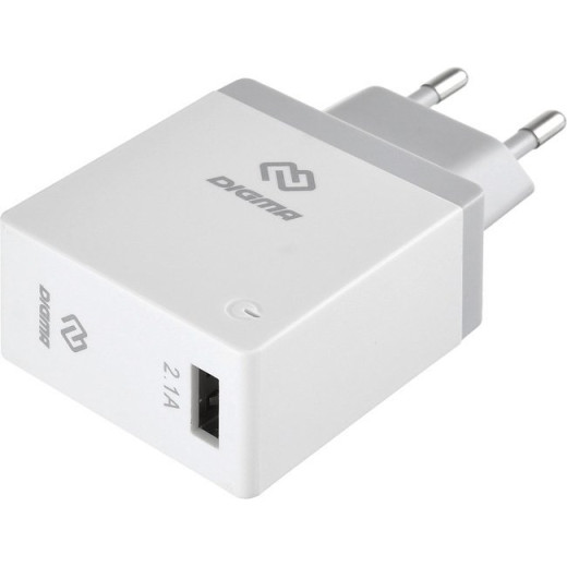 Сетевое зар./устр. Digma DGWC-1U-2.1A-WG 2.1A универсальное белый