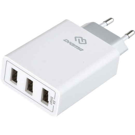 Сетевое зар./устр. Digma DGWC-3U-5A-WG 5A универсальное белый