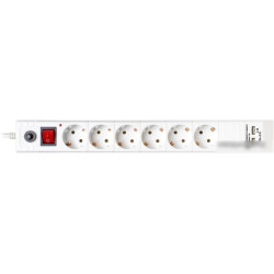 Сетевой фильтр Buro BU-SP3_USB_2A-W 3м. (6 розеток) белый
