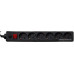 Сетевой фильтр Buro 600SH-16-3-B 3м (6 розеток) черный (коробка)