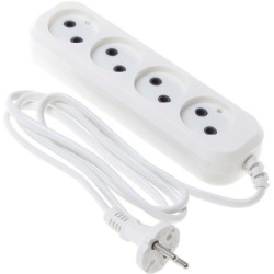 Сетевой удлинитель Buro BU-PSL4.1/W 1.5м (4 розетки) белый (пакет ПЭ)