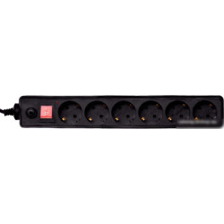 Сетевой фильтр Buro 600SH-16-1.8-B 1.8м (6 розеток) черный (коробка)