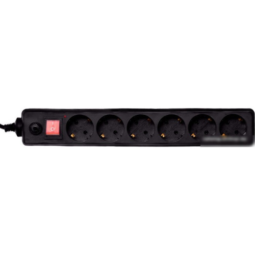 Сетевой фильтр Buro 600SH-16-1.8-B 1.8м (6 розеток) черный (коробка)