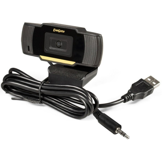 Веб-камера ExeGate EX286180RUS GoldenEye C270, 640х480, USB, микрофон с шумоподавлением, универсальное крепление