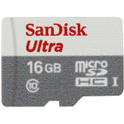 Флеш карта microSDHC 16Gb Class10 Sandisk SDSQUNS-016G-GN3MN Ultra 80