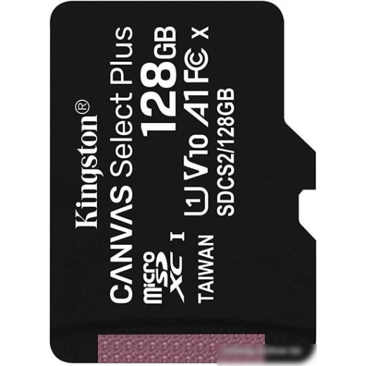 Флеш карта microSDXC 128Gb Class10 Kingston SDCS2/128GBSP Canvas Select Plus w/o adapter