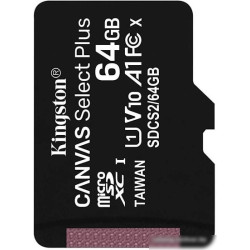 Флеш карта microSDXC 64Gb Class10 Kingston SDCS2/64GBSP Canvas Select Plus w/o adapter