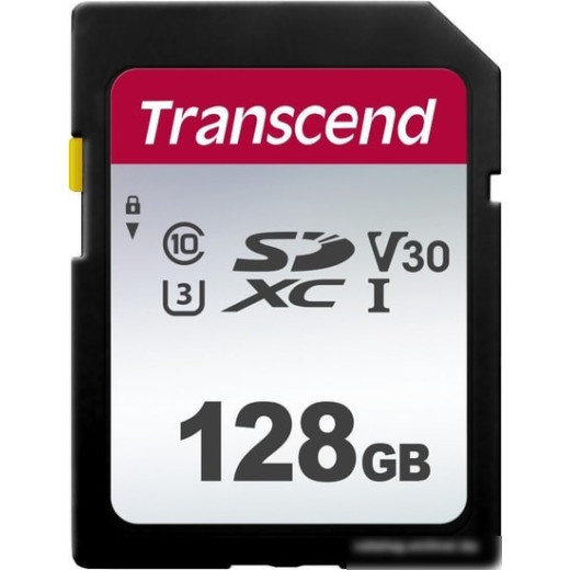 Флеш карта SDXC 128Gb Class10 Transcend TS128GSDC300S w/o adapter