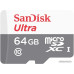 Флеш карта microSDXC 64Gb Class10 Sandisk SDSQUNR-064G-GN3MN Ultra w/o adapter
