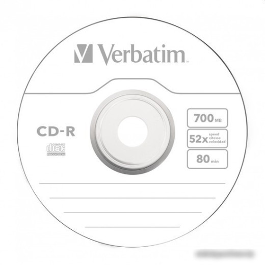 Диск CD-R 700Mb Verbatim 52x Cake Box (100шт)