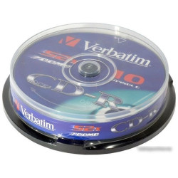 Диск CD-R Verbatim 700Mb 52x Cake Box (10шт) (43437)