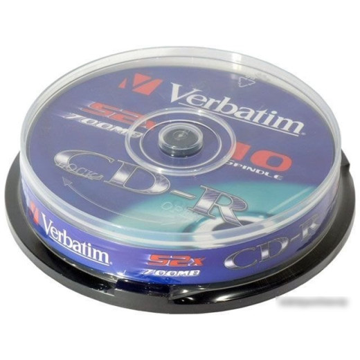 Диск CD-R Verbatim 700Mb 52x Cake Box (10шт) (43437)